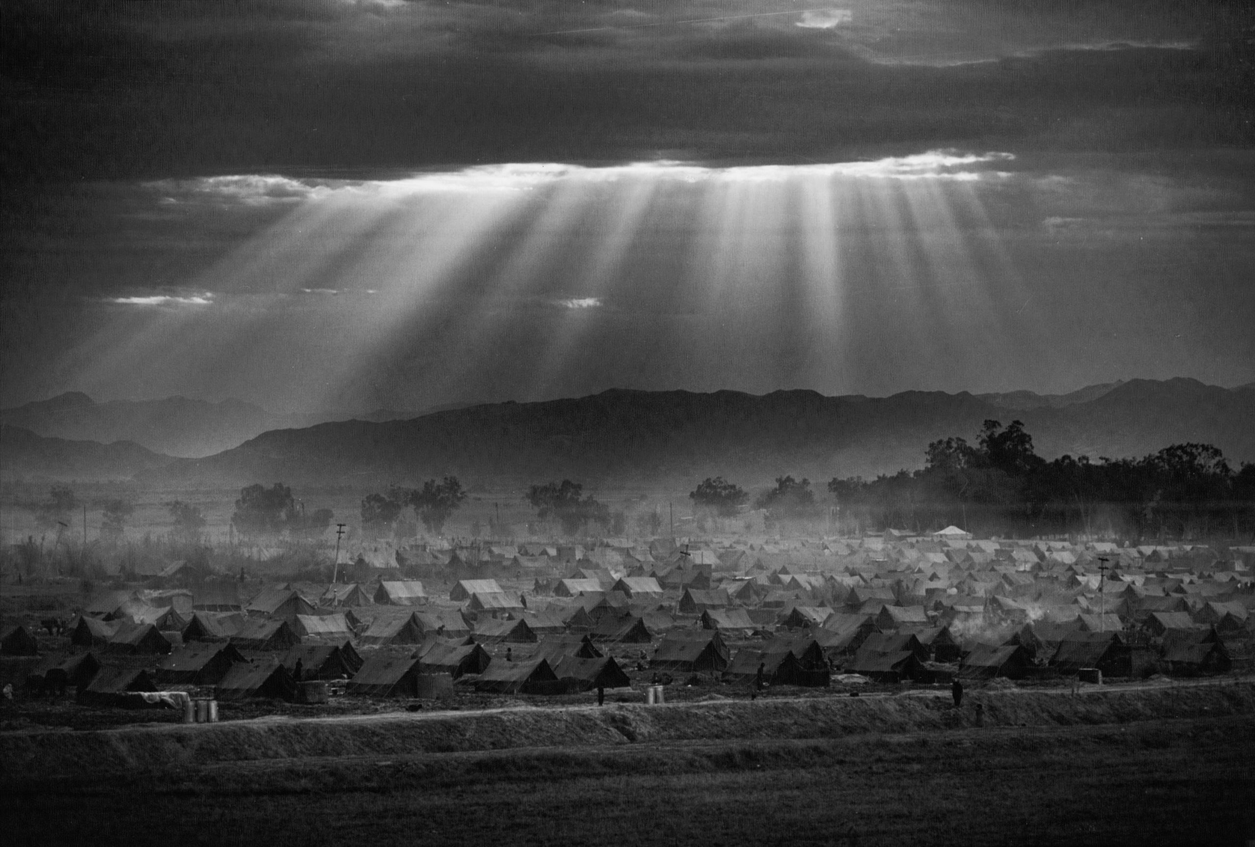 The sun rises over a Jalalabad refugee camp whose inhabitants had fled Kabul. 